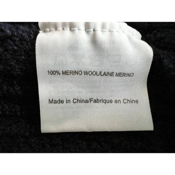 Tory Burch Womens XLarge Merino Wool Textured Knit Sweater Navy Metallic Blue - Picture 8 of 10